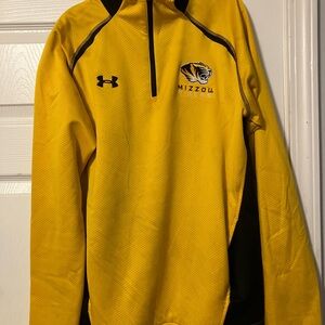 Missouri Tigers Under Armour 1/4 Zip Pullover Yellow Black Mens Med
